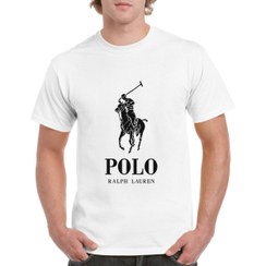 تصویر تیشرت آستین کوتاه سفید طرح برند پولو POLO | استایل اسپرت | کد BR070 polo-tshirt-br070