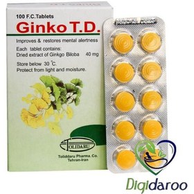 تصویر قرص گیاهی جینکو تیدی تولید دارو 100 عددی ا GINKO TD Tab GINKO TD Tab