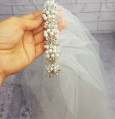 تصویر تور عروس تل دار ریسه دار 