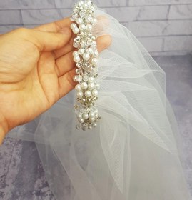 تصویر تور عروس تل دار ریسه دار 