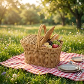 تصویر سبد پیک نیک طرح وینتیج 