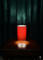 تصویر آباژور رومیزی استوانه ای زرشکی 