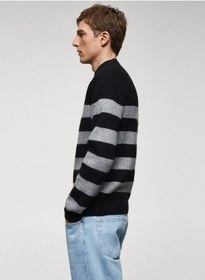 تصویر سویشرت یقه گرد رنگی برند mango man Colorblock Crew Neck Sweater