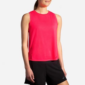 تصویر تاپ ورزشی زنانه بروکس مدل Brooks Women's Distance Tank Top|صورتی 