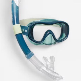 تصویر اسنورکل و ماسک غواصی سوبا - دکتلون (سوبِآ) Subea Adult Snorkel Mask Set - Green - 100 Comfort Dry Top - L 