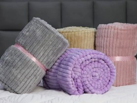 تصویر پتو فایپکو کاملیا ضخیم یک نفره کیف دار بدون پرز دهی با کیفیت بالا - گلبه ایی 