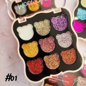 تصویر پالت سایه شاین دار موکالر ۹ تایی گلیتر 