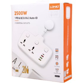 تصویر چند راهی برق و شارژر دیواری 4 پورت الدینیو LDNIO SC-2413 ا Ldino SC-2413 Multi-way Power Supply And 4-port Cmart Charger Ldino SC-2413 Multi-way Power Supply And 4-port Cmart Charger