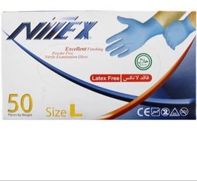 تصویر دستکش یکبار مصرف نیتریل نیتکس 50 عددی ا Nitrile Nitex gloves Nitrile Nitex gloves