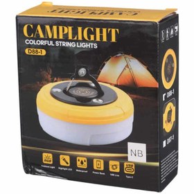 تصویر چراغ و ریسه شارژی کمپینگ مدل camping light D88-1 