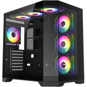تصویر کیس کامپیوتر گیم‌ مکس Hype-A  ARGB Mid Tower مشکی Game Max Hype-A  ARGB Mid Tower Black Computer Case