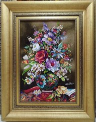 تصویر تابلو فرش دستبافت گل بافت تبریز 