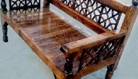 تصویر تخت سنتی چوبی 120*60 کد 252 