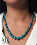 تصویر گردنبند سنگ آپیدوت آبی کد 3059 