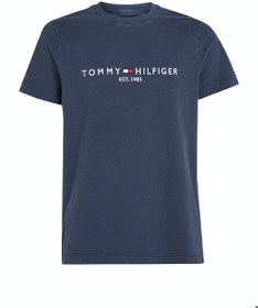 تصویر تی‌شرت مردانه تامmy با رنگدانه - 100% پنبه، آبی برند Tommy Hilfiger Men's GarneMen'st Dye Tommy Logo T-Shirt - Cotton, Blue