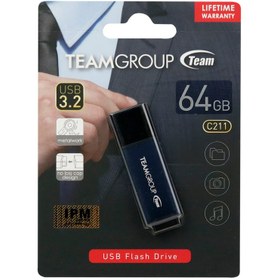 تصویر فلش مموری تیم گروپ مدل C211 USB3.2 ظرفیت 64 گیگابایت usb flash TEAMGROUP C211 USB3.2 - 64G