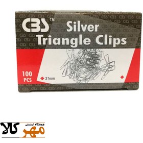 تصویر clips رنگ استيل 31 ميل cbs CBS Silver Paper Clips 31mm 100pcs