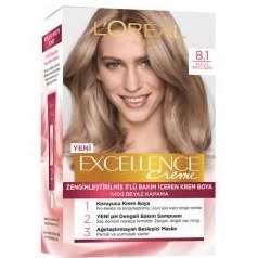 تصویر رنگ ‌موی شماره 8.1 لور-al رنگ بلوند دودی تیره سری Excellence(ترکیه) ارسال فوری 