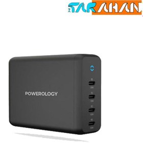 تصویر شارژر رومیزی 165 واتی پاورولوژی تکنولوژی گان مدل P 165W GaN Desktop Charger 4Usb-C Power Delivery