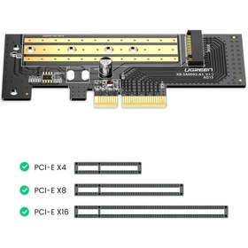 تصویر تبدیل M.2 M-Key+M.2 B-Key به PCle 3.0 4X یوگرین CM302 مدل 70504 ا UGREEN CM302-70504 M.2 M-Key+M.2 B-Key to PCI-E 3.0 × 4 Expansion Card UGREEN CM302-70504 M.2 M-Key+M.2 B-Key to PCI-E 3.0 × 4 Expansion Card