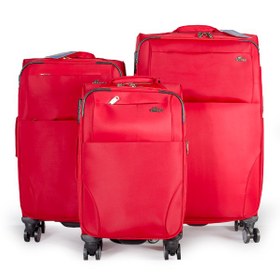 تصویر چمدان سه عددی قرمز اوماسو طرح الماس 