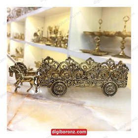 تصویر جاقاشقی برنجی برنزی مدل دو اسب Two-horse model brass jaqashki