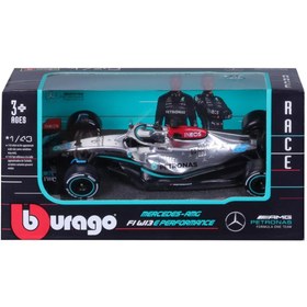 تصویر ماکت بوراگو فرمول یک مرسدس بنز W13 مقیاس 1:43 Bburago MERCEDES F1 W13 