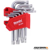 تصویر ست آچار آلن ستاره ای ۹ عددی مگنتی رونیکس مدل RH-2035 