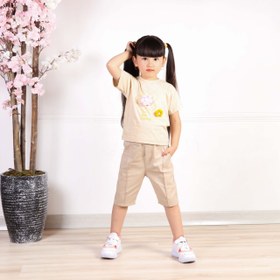 تصویر تی شرت و شلوارک طرحدار دخترانه 