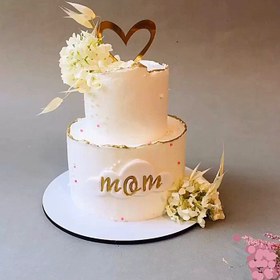 تصویر کیک خامه‌ای دو طبقه White cake