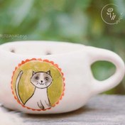 تصویر ماگ سرامیکی دستساز گربه (کد L012) 