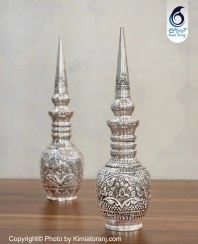 تصویر تنگ نیزه دار شبه نقره قلم زنی اسلیمی با روکش و ضمانت ۳۶ ماهه کیمیاترنج 