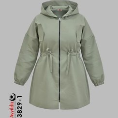 تصویر پالتو جلو زیپ سایز بزرگ زنانه کد 3829 