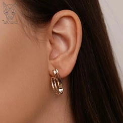 تصویر گوشواره ژوپینگ حلقه ای infinity infinity shine gold earring xuping