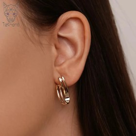 تصویر گوشواره ژوپینگ حلقه ای infinity infinity shine gold earring xuping