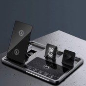 تصویر شارژر وایرلس گرین مدل GN4IN1WCSGY با توان ۱۵ وات و ۳ پورت USB Type C 