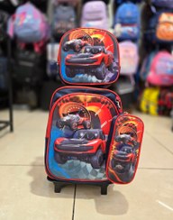 تصویر کوله مدرسه ای چرخدار سه تکه مونزا Monza Kid's trolley backpacks 3pc