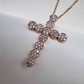 تصویر گردنبند صلیب نگین دار ysx کد140-1703 ysx jeweled cross necklace