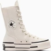 تصویر کتانی کانورس دخترانه ساق بلند مدل plus زیپ دار رنگ سفید Converse plus high top white