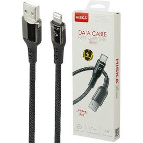 تصویر کابل آیفونی فست شارژ Hiska LX-303 4A 1m HISKA LX-303 2.4A 1M LIGHTNING CABLE