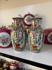 تصویر گلدان چینی گل مرغی 