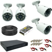 تصویر پک دوربین مداربسته 4 کانال 5 مگاپیکسل AHD دید در شب رنگی کد 1294 CCTV AHD Package 4ch 5mp WarmLight 1293