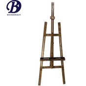 تصویر سه پایه نقاشی دوشیار 2متری رنگ قهوه‌ای-روغن جلا خورده 