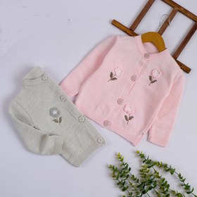 تصویر ژاکت بافتنی دخترانه پینترستی مدل 1220 سایز ۴۰ تا ۴۵ 