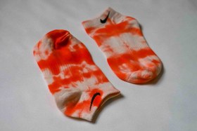 تصویر جوراب نایک آبرنگی مچی نارنجی Orange Tiedye Socks