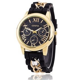 تصویر ساعت مچی طرح رومی جنوا black02 GENEVA WOMEN WATCH