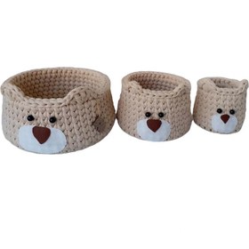 تصویر ارگانایزرکودک طرح خرسی مدل تریکو کد BEAR-02 مجوعه 3 عددی 