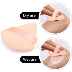 تصویر ۶ عدد پد آرایشی مثلثی از پنبه خالص - ابزار آرایش پودری برند misstiara 6 Pieces Triangle Makeup Puff Pure Cotton Powder Makeup Tool