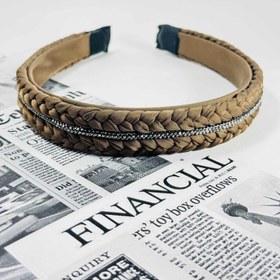 تصویر تل بافت نگینی - مشکی 