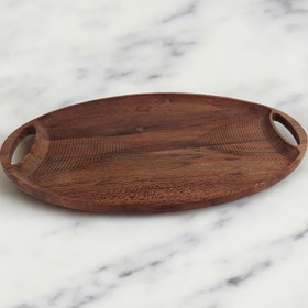 تصویر سینی چوبی بیضی شکل 